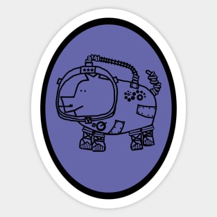 Space Pig Sci Fi Astronaut Oval Sticker